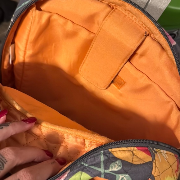 Vera Bradley Floral Backpack - Gray, Pink, Yellow, Orange - Picture 3 of 7